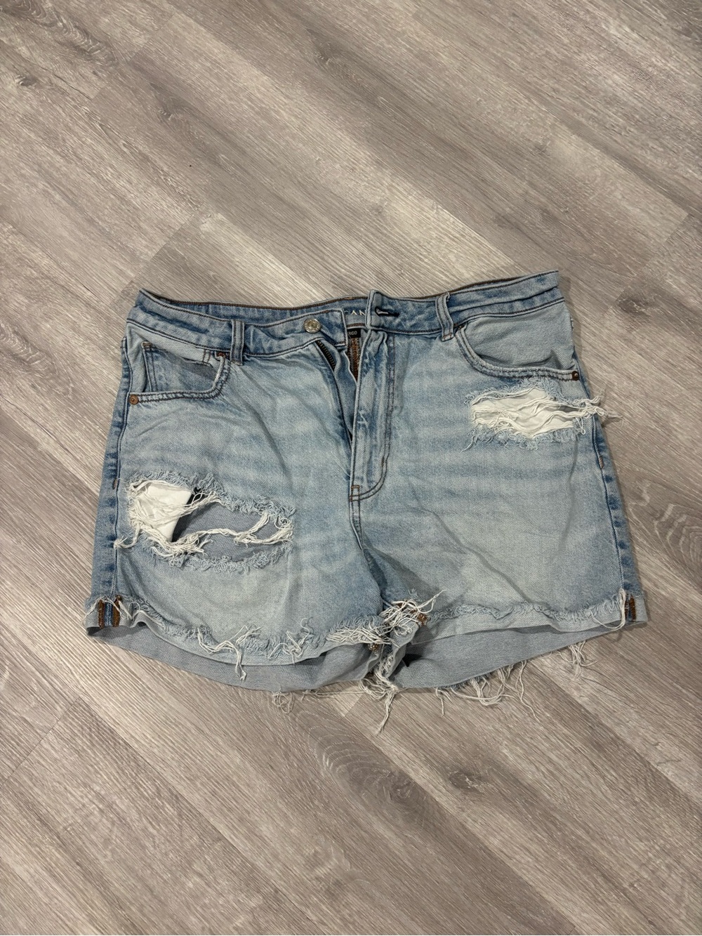American Eagle Outfitters Light Blue Distressed Denim Shorts